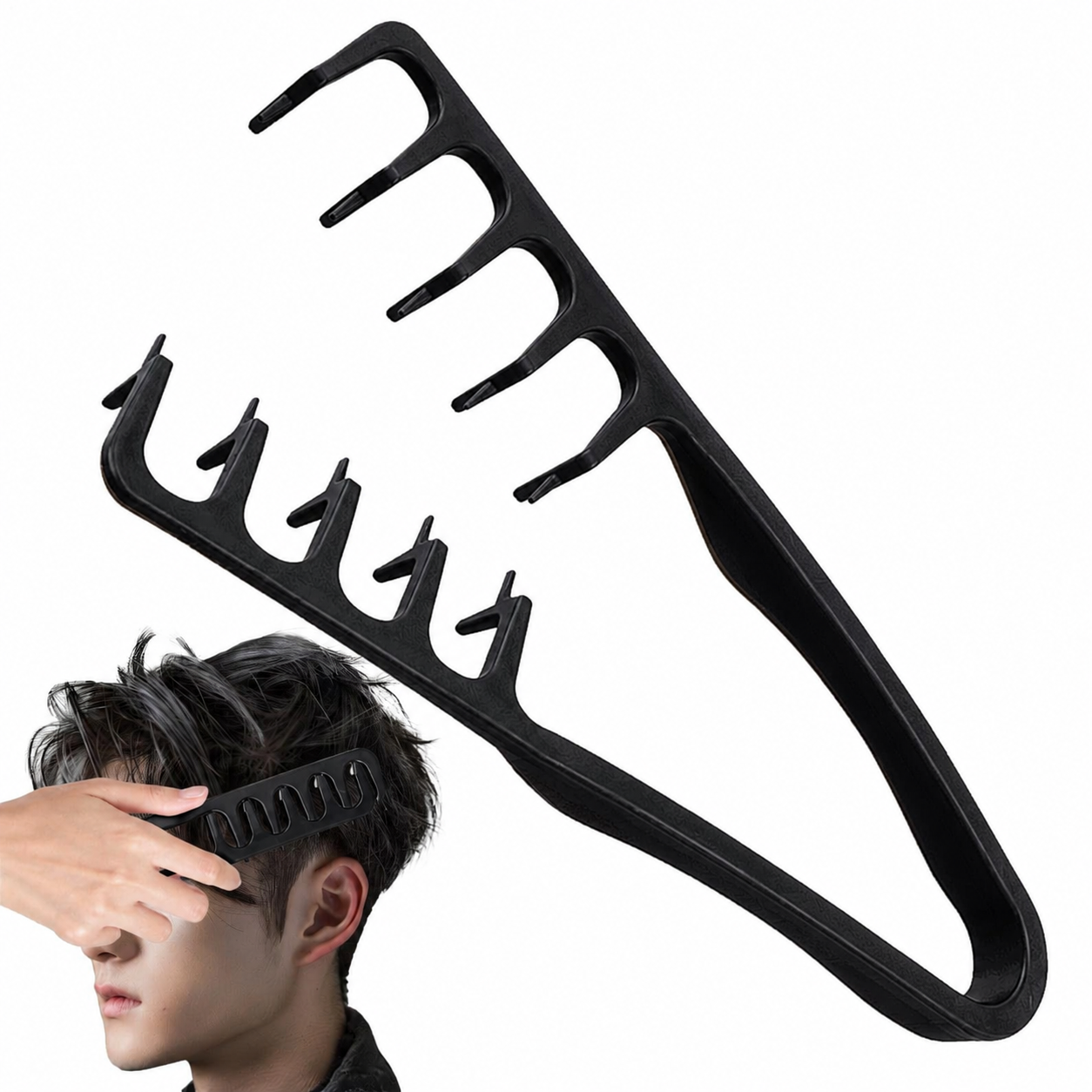 Peigne texturiseur magique pour cheveux – noir