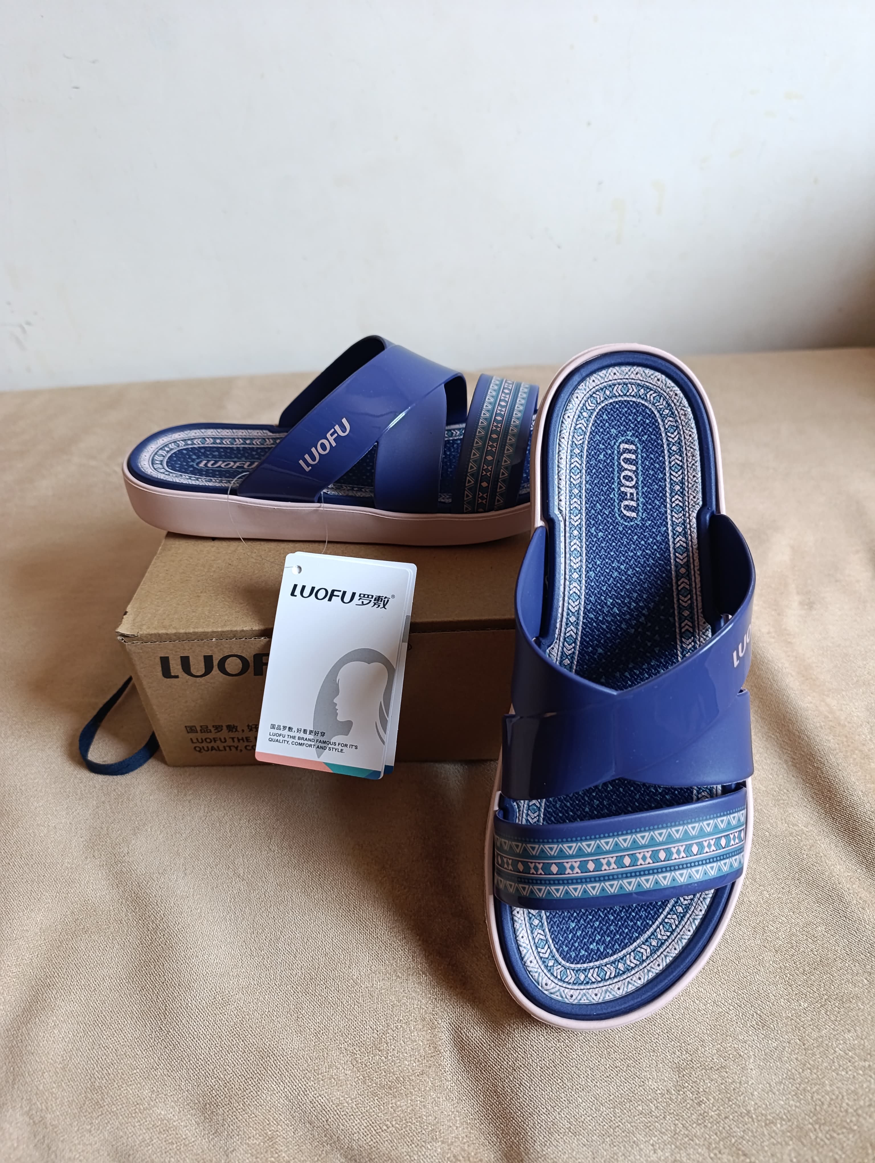 Sandales Femme LUOFU – Bleu Marine