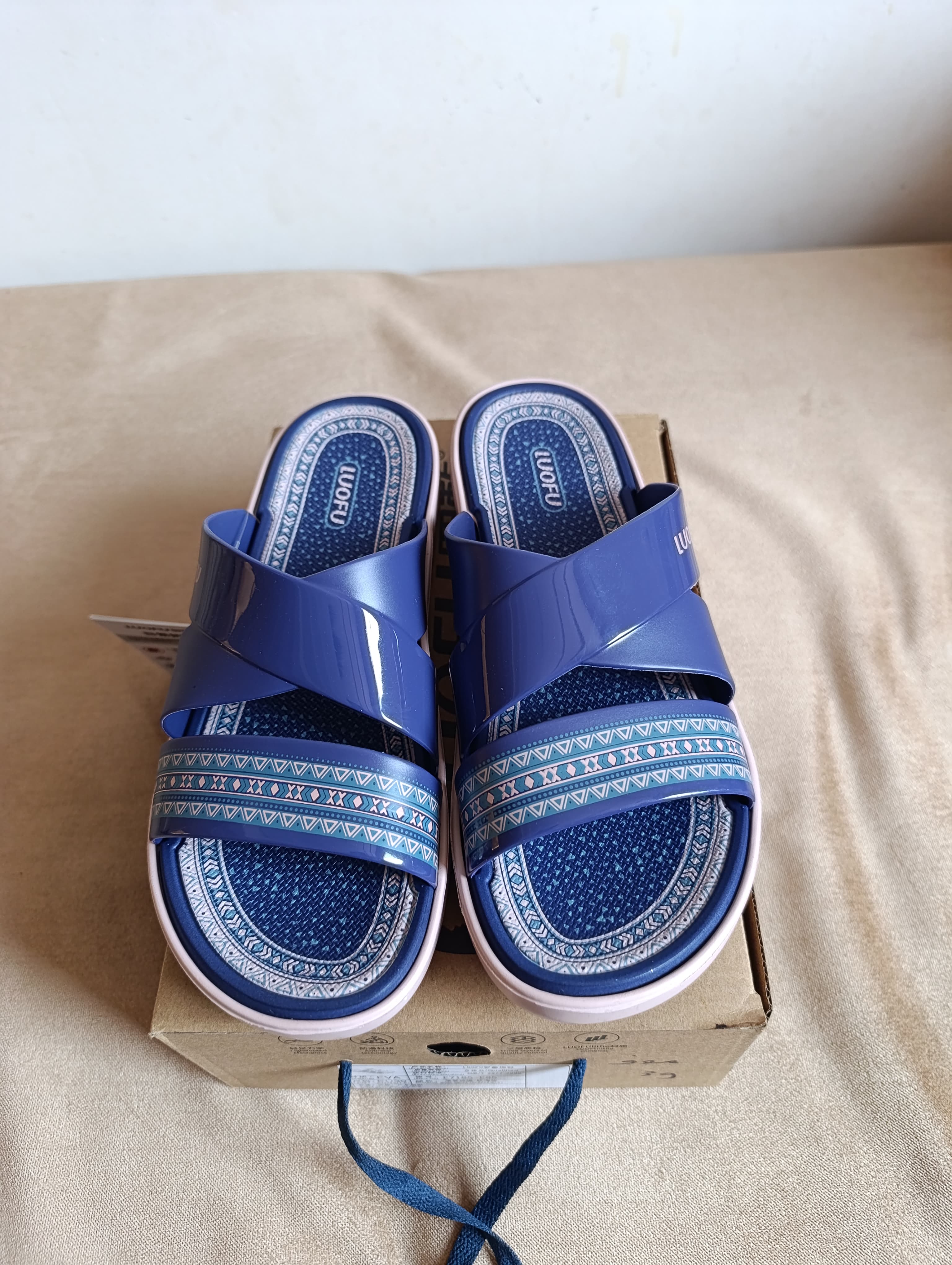 Sandales Femme LUOFU – Bleu Marine